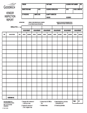 Goodrich Vendor Inspection Report