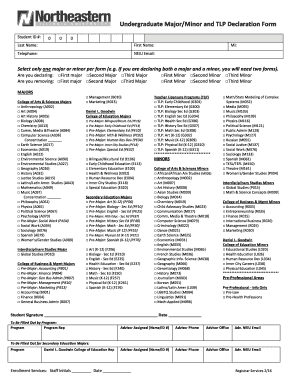 Undergraduate Major/Minor Declaration Form