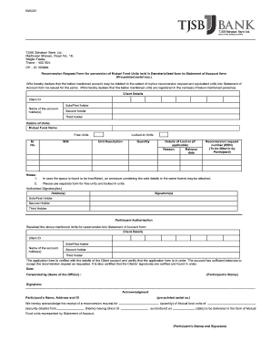 Mutual Fund Reconversion Request Form