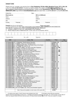 Deo Publishing Order Form