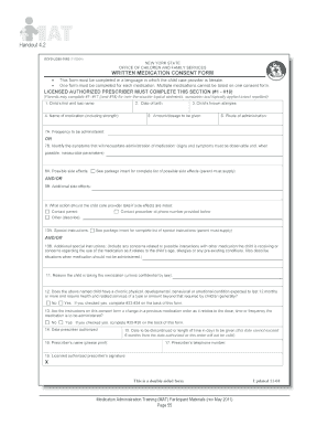 Written Medication Consent Form
