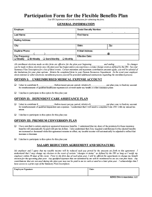 Flexible Benefits Plan Participation Form