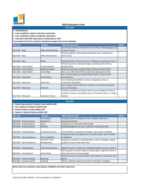Skill Evaluation Form
