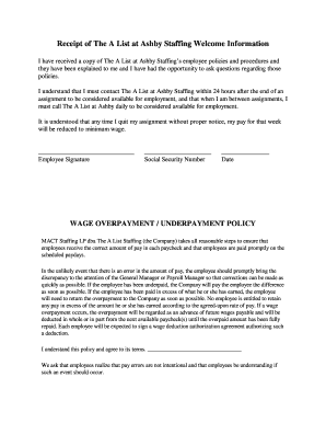 Employee Policy Acknowledgment Form
