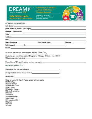 DREAM Conference Registration Form