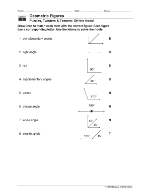 Geometric Figures Puzzle Worksheet