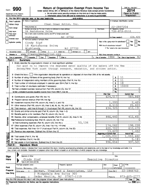 Form 990 2014 Clean Ocean Action