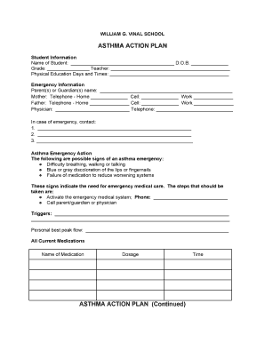 Asthma Action Plan