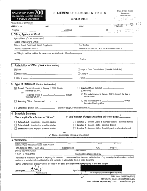 California Form 700 Statement of Economic Interests