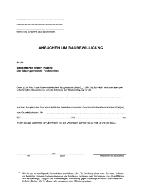 Ansuchen um Baugenehmigung