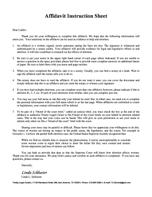 Affidavit for Ending Abortion
