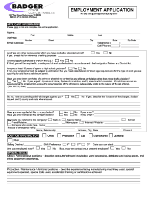 Employment Application Form
