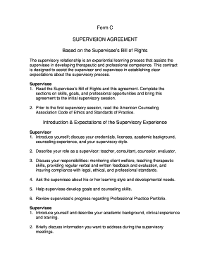 Supervision Agreement Form C