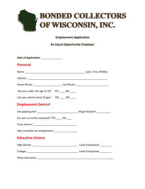 Employment Application Form