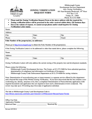 Hillsborough County Zoning Verification Request Form
