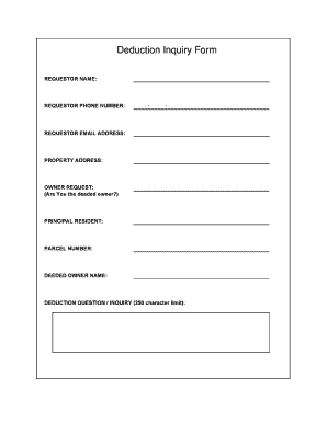 Deduction Inquiry Form