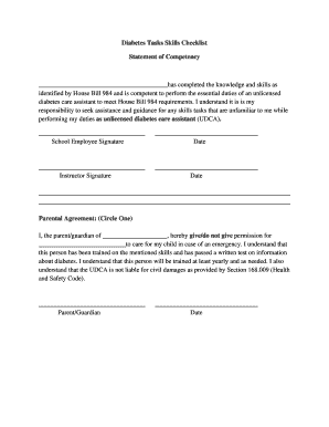 Diabetes Care Assistant Competency Statement