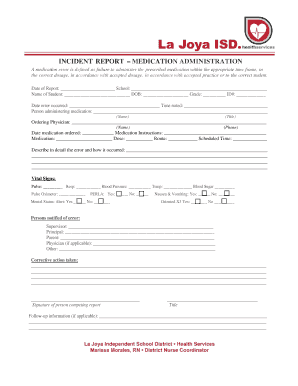 Incident Report - Medication Administration