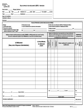 BILAN COMPARATIF DES MÉDICAMENTS (BCM) – ADMISSION