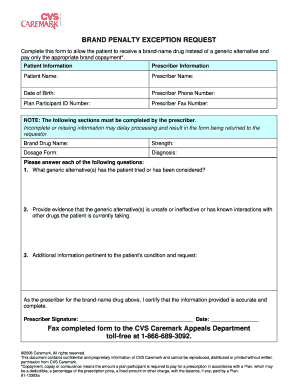 Brand Penalty Exception Request Form