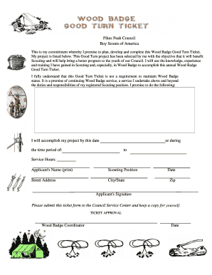 Wood Badge Good Turn Ticket