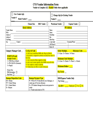 CVS Vendor Information Form