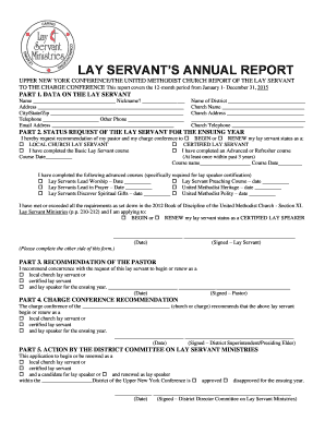 Lay Servant Annual Report Form