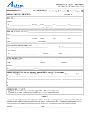 Confidential Credit Application