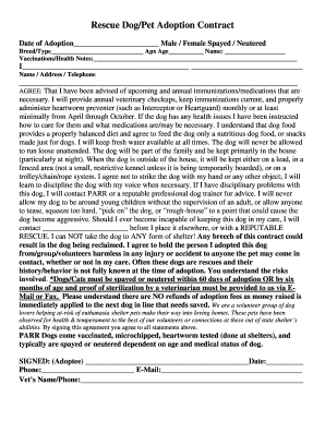 Rescue Dog Adoption Contract