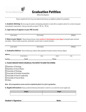 Graduation Petition Form