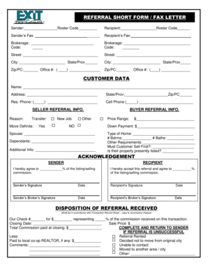 Interview evaluation form excel - REFERRAL SHORT FORM FAX LETTER - bexitrescomb