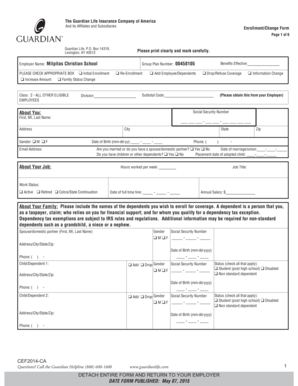 Guardian Life Insurance Enrollment Form