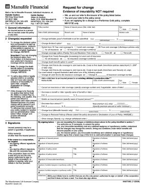 Request for Change - Performax Gold Policy