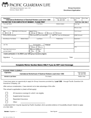 IBEW Local 1260 Group Insurance Waiver Form