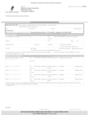 Guardian Group Life Insurance Application