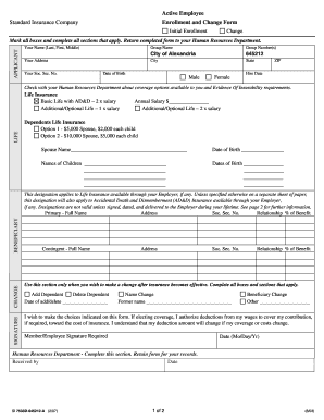 Employee Life Insurance Enrollment Form