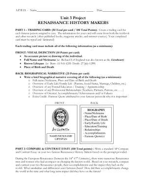 Renaissance History Makers Project
