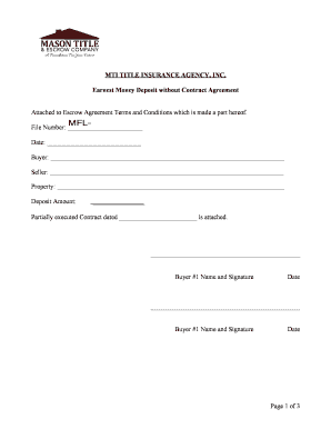 Earnest Money Deposit Agreement