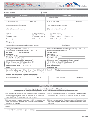 Making Home Affordable Request For Modification And Affidavit