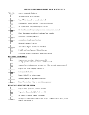 Short Sale Submission Form