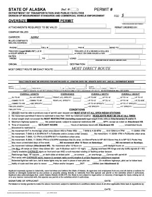 Alaska Oversize and Overweight Permit