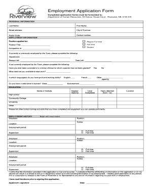 Employment Application Form
