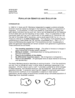 AP Biology Evolution Activity