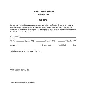 Science Fair Abstract Form