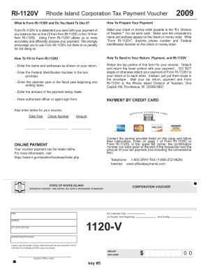 Rhode Island Corporation Tax Payment Voucher