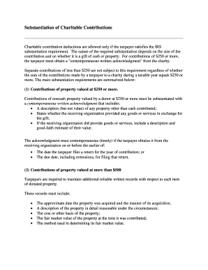 IRS Charitable Contribution Substantiation