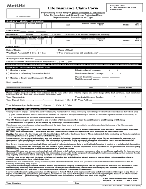 Life Insurance Claim Form