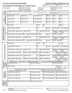 Change of Information Form