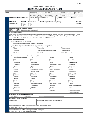 Preschool Enrollment Form