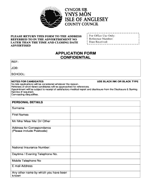 School Job Application Form